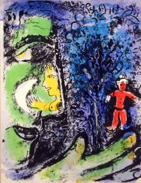 現代マルク・シャガールのプロフィールと赤い子 Oil Paintings